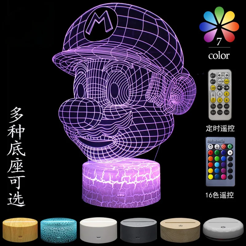 TAKARA TOMY Mario красочный креативный 3D светильник спальня офис украшение светодиодный
