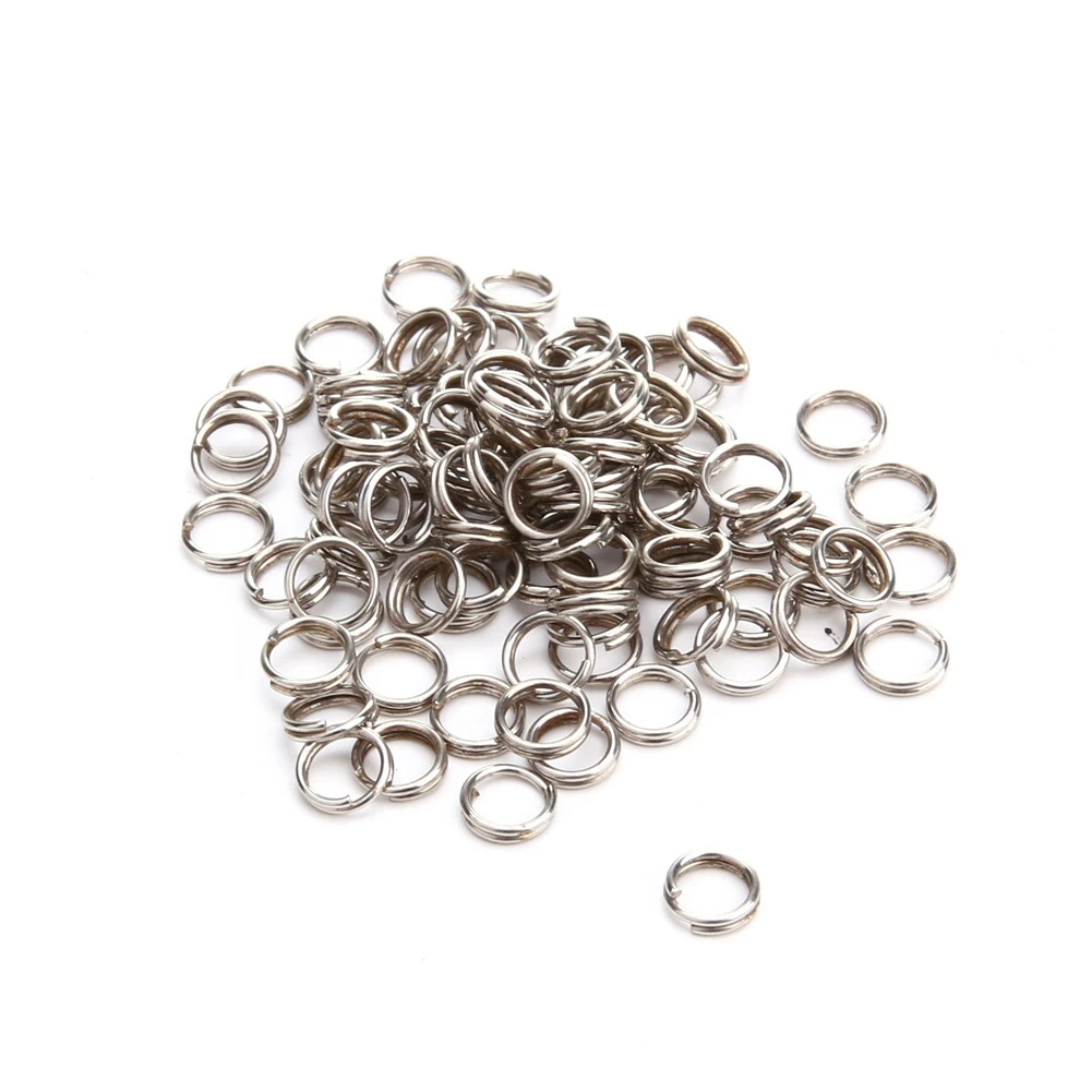 

100pcs Stainless Steel Fishing Split Rings Lure Loop for Blank Crank Bait Connector Carp Fishing Accessories Tackle Pesca Tool