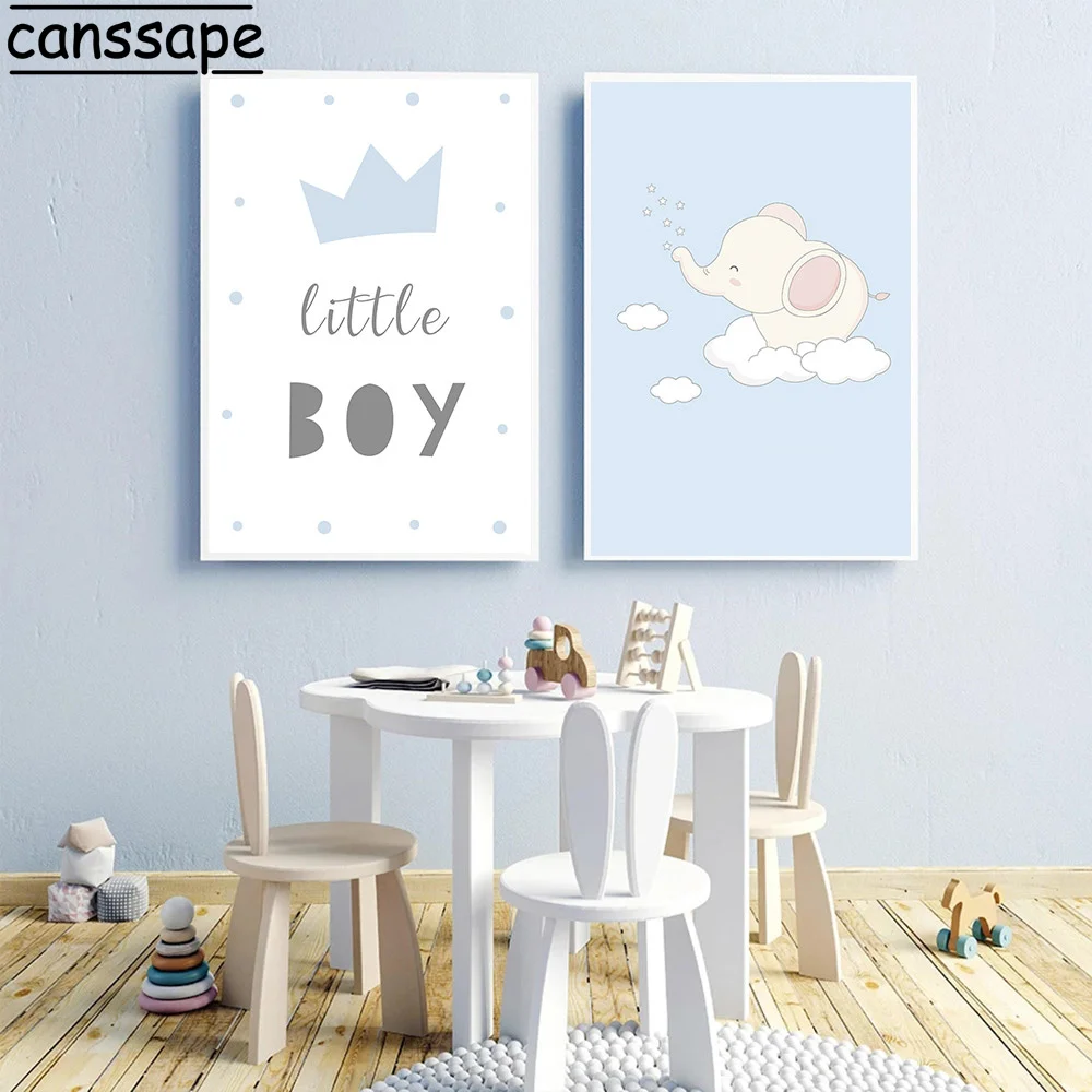 Настенная картина со слоном на холсте для детской Художественная печать постер с