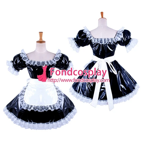

Sissy Maid Black Pvc Dress Uniform Cosplay Costume Tailor-made[G1341]