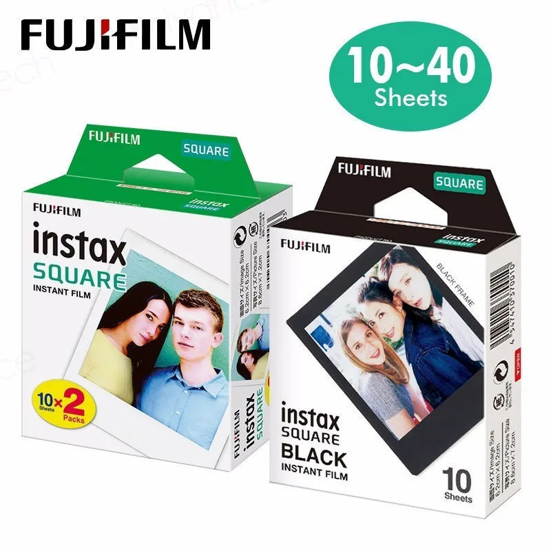 Оригинальная квадратная мгновенная белая пленка Fujifilm Instax 10 листов для камер Fuji