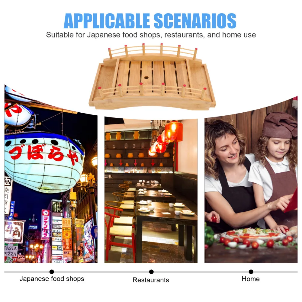 

1pc Japanese Style Sushi Tray Bamboo Sushi Plate Delicate Sushi Tray (Yellow)