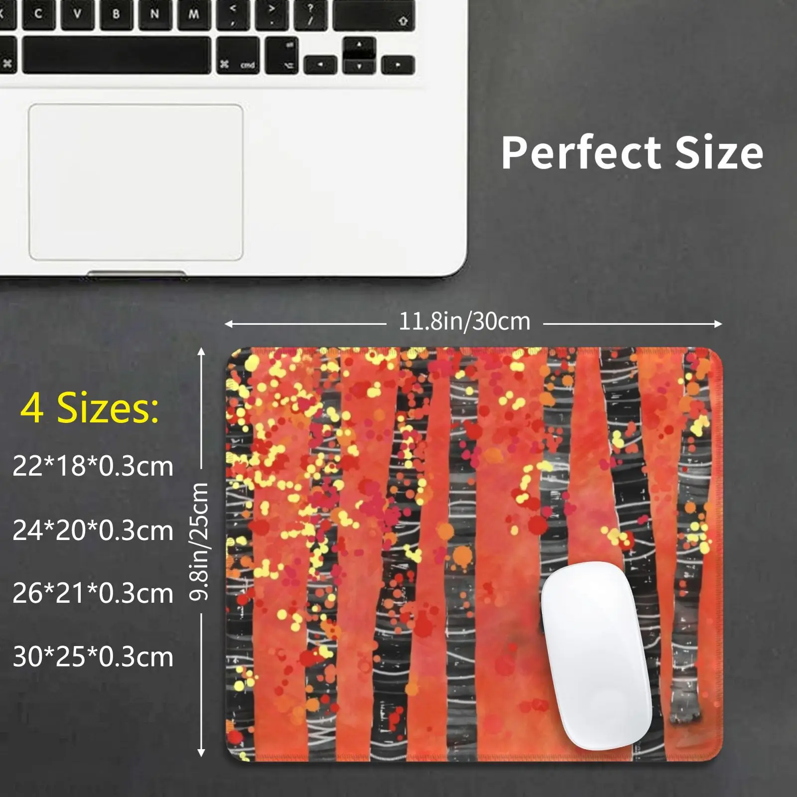 Осенний коврик для мыши с изображением птиц и абстрактного ландшафта