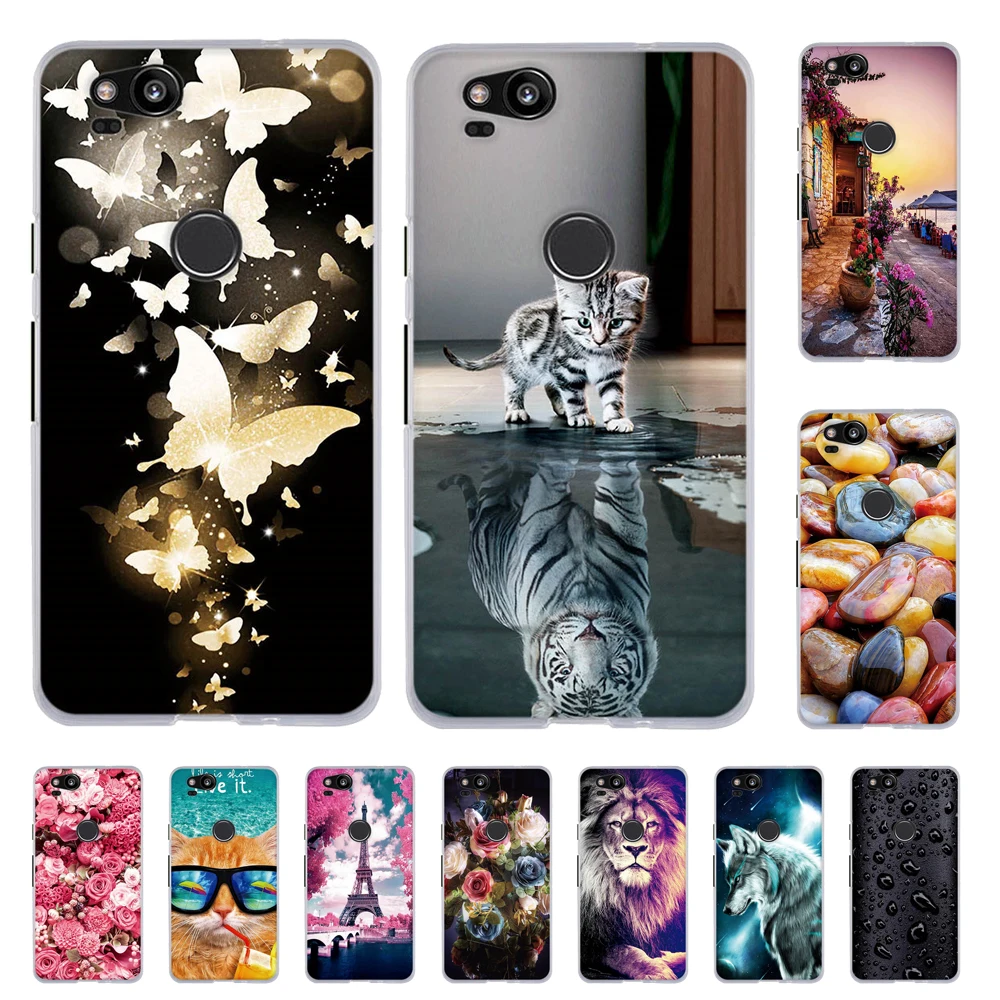 Силиконовый чехол для Google Pixel 2 задней панели мягкий ТПУ телефона Pixel2 с принтом