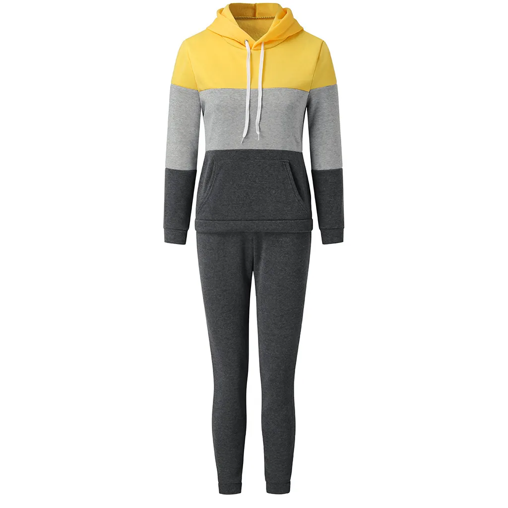 Спортивный костюм для женщин, комплект из двух предметов, sudadera mujer, зимний женский костюм для офиса, Женский Свободный Повседневный Спортивный костюм размера плюс