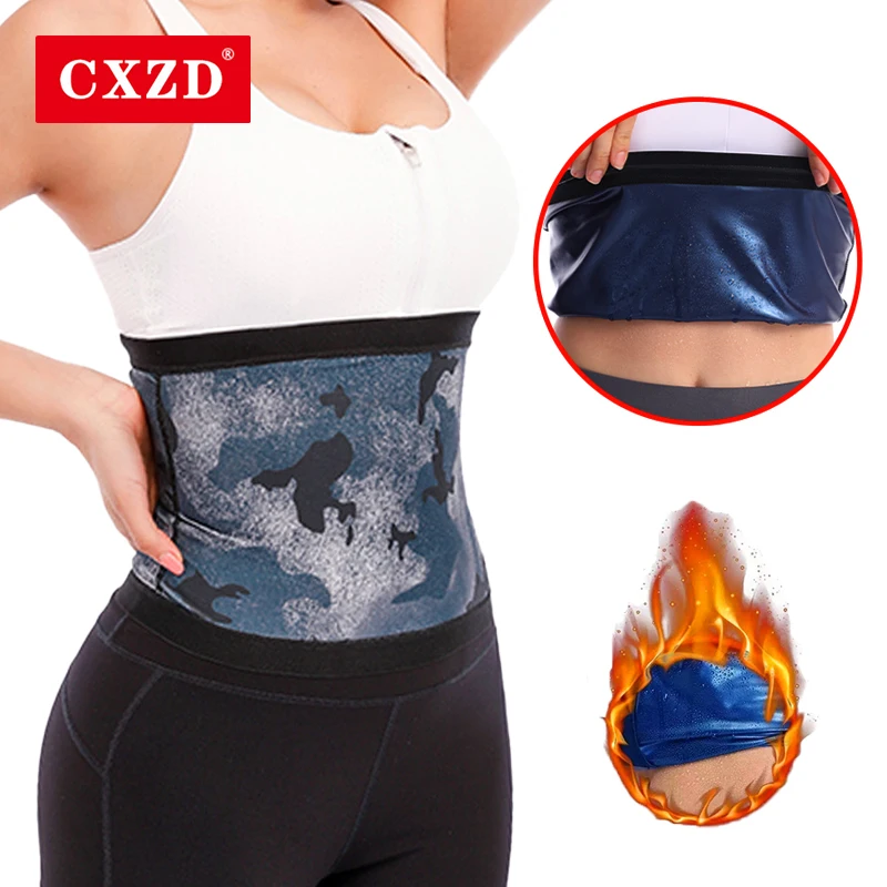 

CXZD Women Camouflage Waist Trainer ion coating Belt Body Shaper Slimming Sheath Belly Tummy Sweat Shapewear Workout Corset Belt