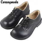 Женские туфли ручной работы Careaymade из натуральной кожи в стиле ретро удобные мягкие кожаные зимние плюшевые повседневные теплые туфли на шнуровке