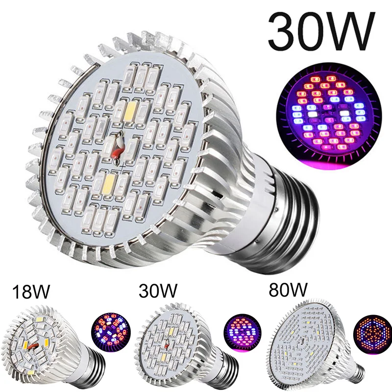 

1Pcs 18/30/80W 180 degree LED Light UV Spectrum Grow Plant Bonsai Home Tools Low Power Consumption High Luminous Efficiency