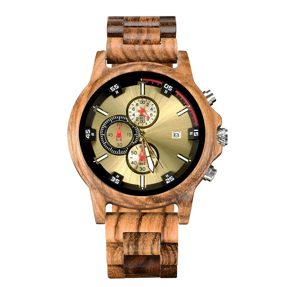 QW хит продаж бамбуковый бренд хронограф оптовая продажа Роскошные