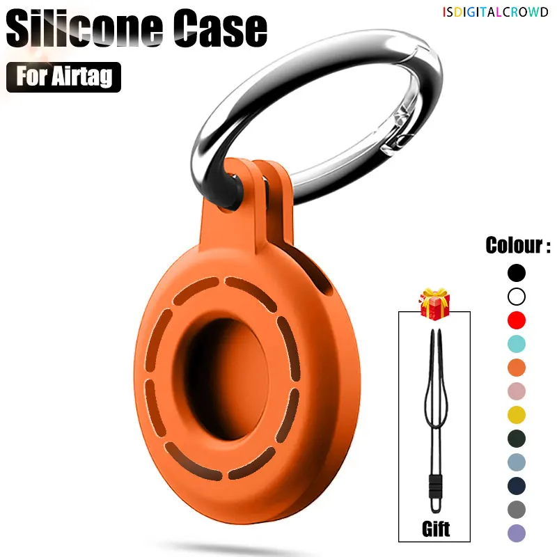 

Tracker Location Protector For Airtag Case Silicone Protective Cover On Apple Airtags Holder with Keychain Finder Accessories