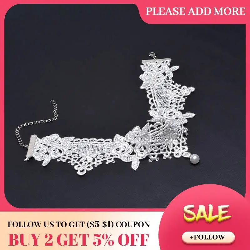 Винтажный кружевной чокер JOUVAL Белый Готический ожерелье для женщин с