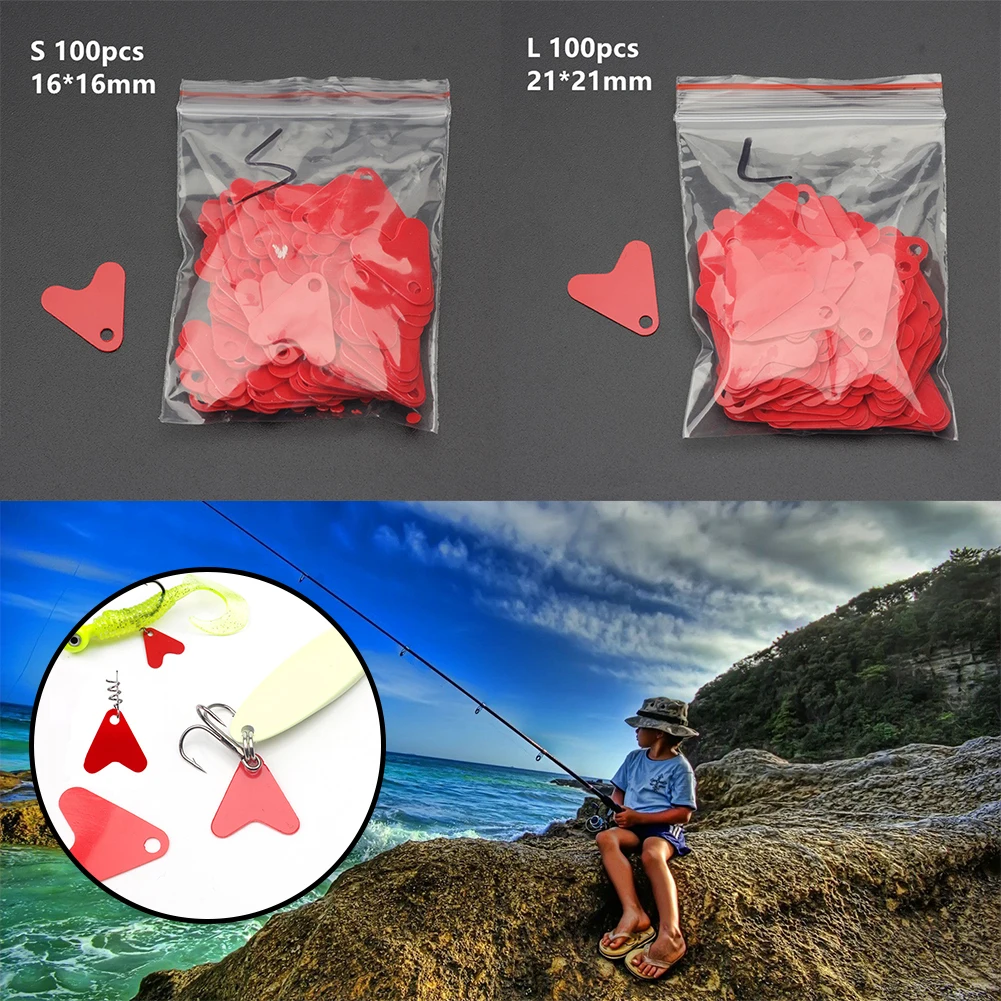 

Diy Red Fish Tails Sea / River / Lake Fishing Lure Heart Shape Sequin Trout Spoon Plastic For Salt/fresh Water/rock/ice Fishing