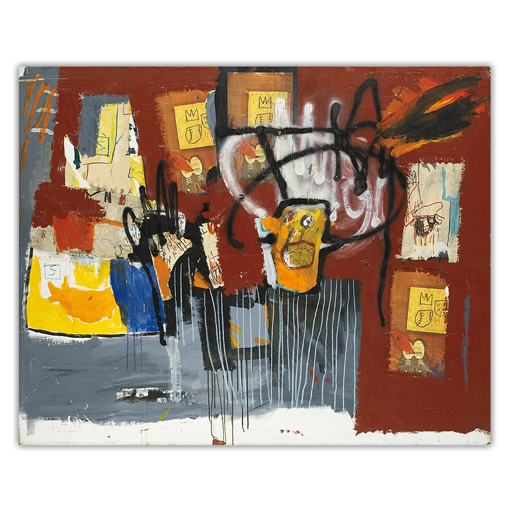 

Holover Jean Michel Basquiat"Untitled,1981"Graffiti Canvas Oil Painting Artwork Poster Wall Art Aesthetic Home Interior Decor