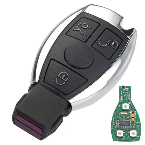 3 Button HKCYSEA 3 3+ 1 кнопка тревоги умный дистанционный Автомобильный ключ NEC BGA 315/433 МГц для Mercedes Benz MB с держателем батареи и металлическим лезвием - Цвет: 3 Button
