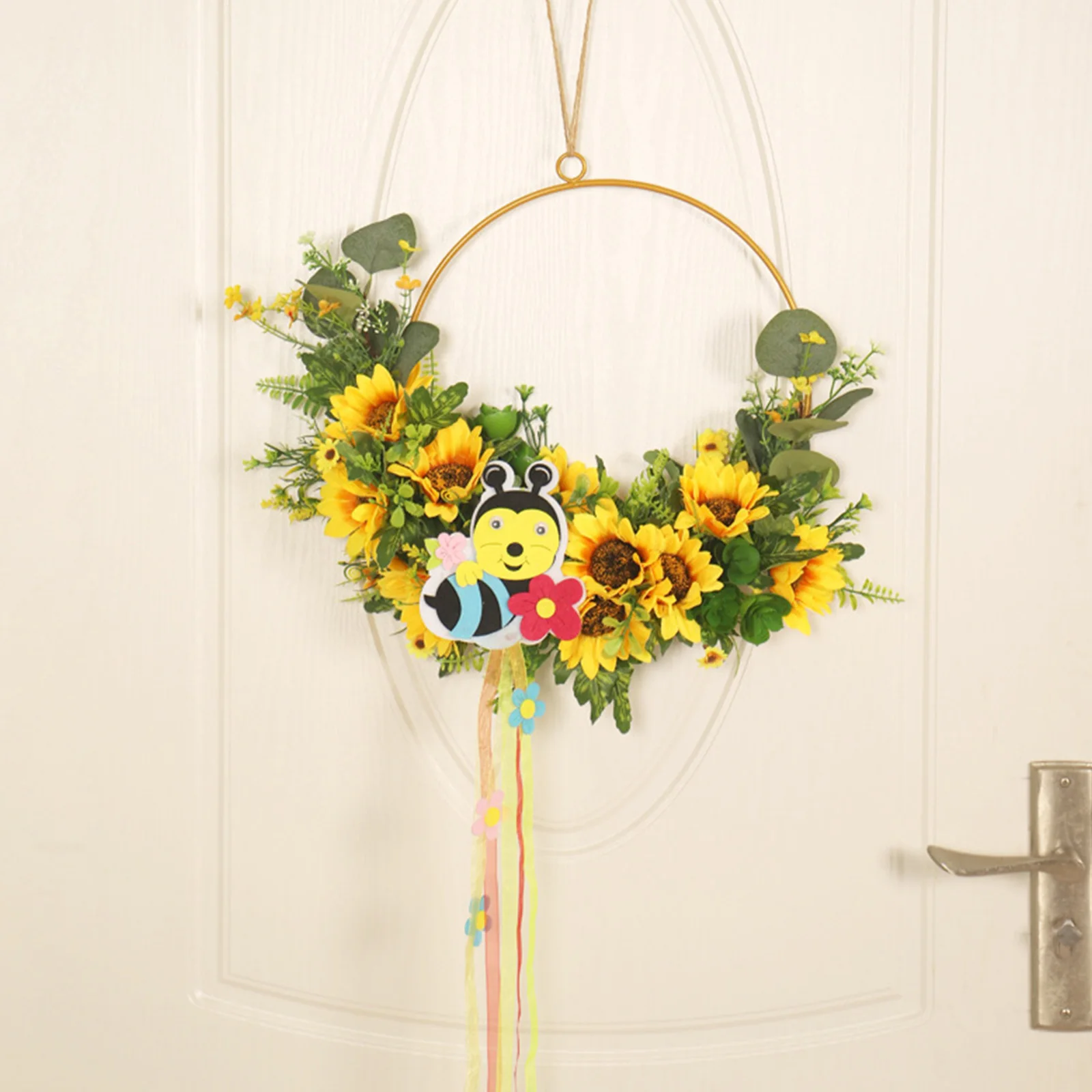 

Гирлянда "Подсолнух" Металлический Настенный декор искусственная Цветочная Гирлянда обруч венок для свадебного фона