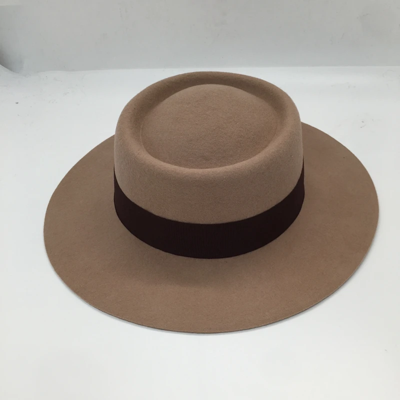 New European and American wool hats bump tops wide hats England wild felt hat tide net red with the hat fedoras Panama