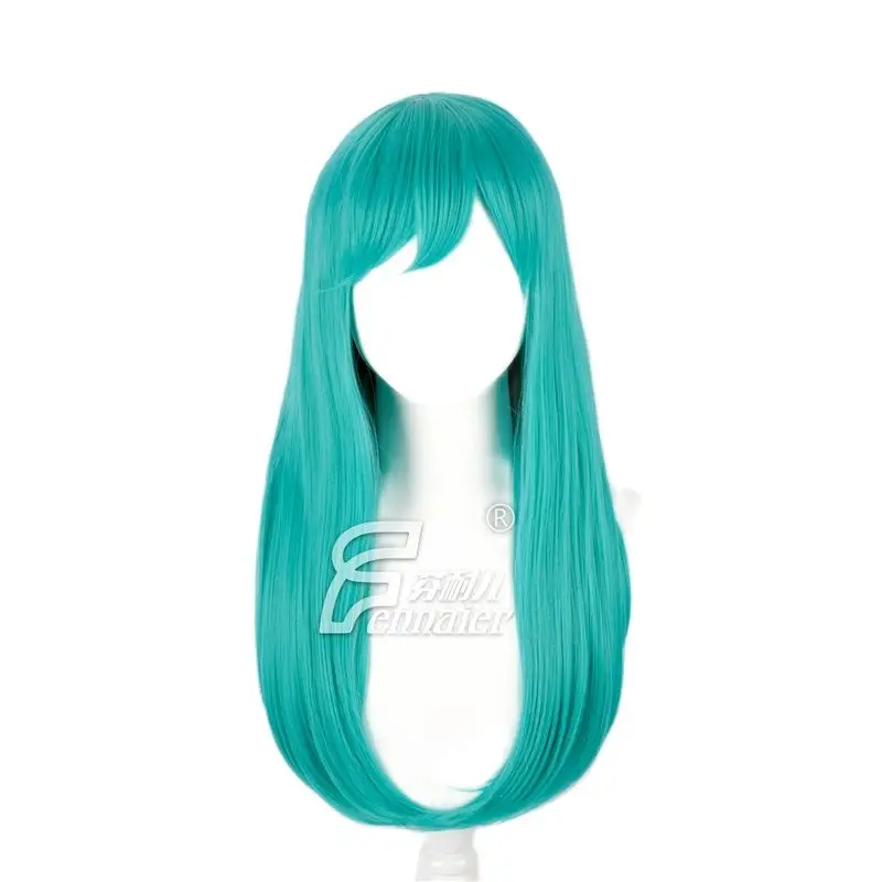 Парик для косплея Bulma/Buruma 65 см зеленые кудрявые синтетические парики