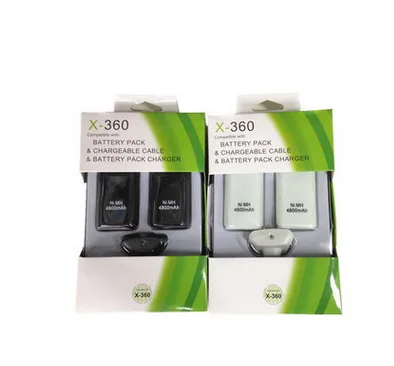 Для Xbox 360 аккумулятор 2 шт. 4800 мАч сменный с зарядным кабелем для беспроводной