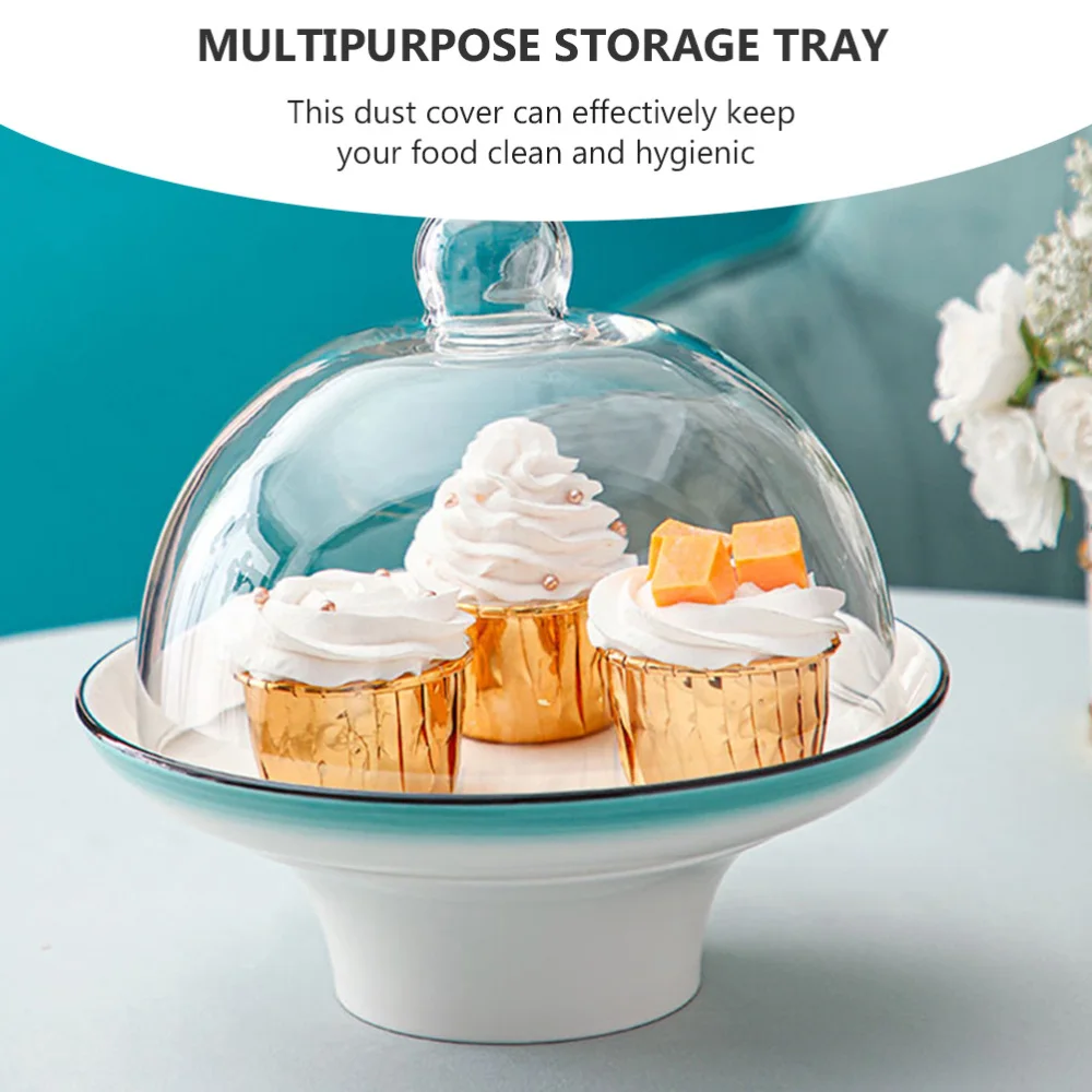 

1 Pc Durable Food Tray Creative Dessert Tray Fruit Display Plate with Lid )