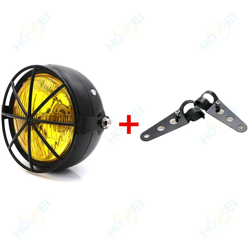 6 5 дюймовый универсальный Ретро мотоциклетный гриль маска фара винтажная