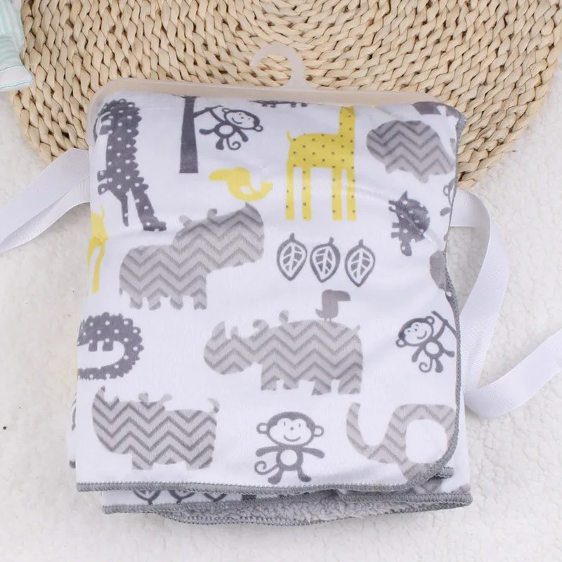 Детское одеяло новое уплотненное Двухслойное из кораллового флиса для младенцев