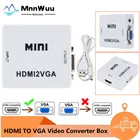 MINI HD 1080P HDMI-совместимый преобразователь VGA с аудио HD2VGA адаптер разъем для ПК ноутбука в HDTV конвертер проектора