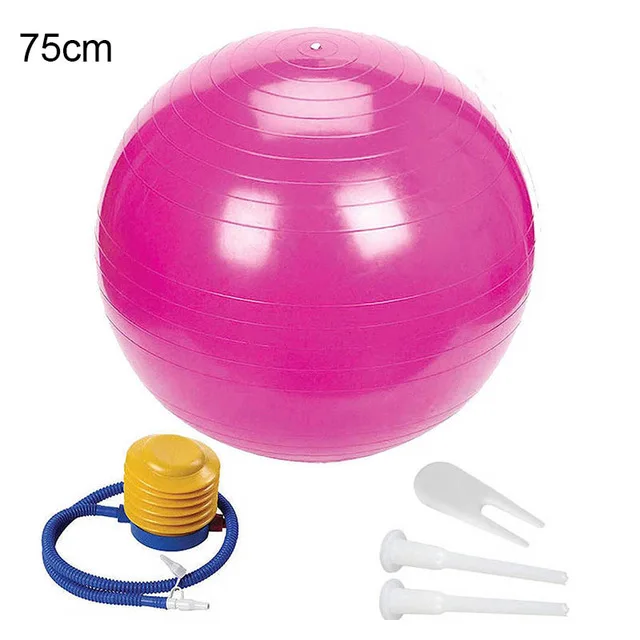75cm Pink 65 см 75 см йога баланс упражнений мяч с надувным воздушным насосом для йоги Пилатес брюшной тренировки Фитнес мяч родословная терапия - Цвет: 75cm Pink