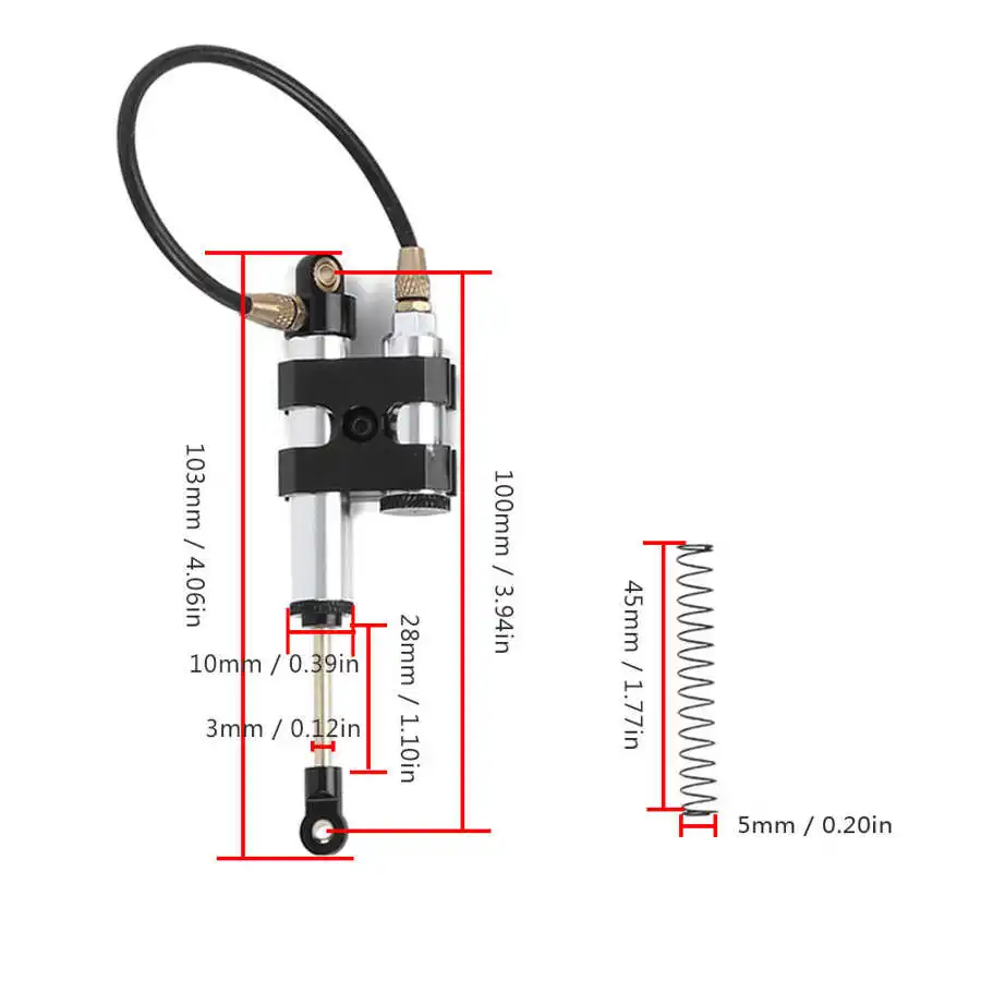 Амортизатор отрицательного давления с металлической пружиной 100 мм подходит для