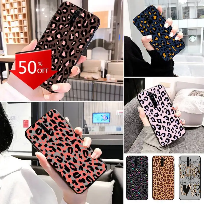 Леопардовый принт черный мягкий чехол для телефона из ТПУ Redmi 7A 5Plus Note 5 6 7 8 8Pro 9Pro 9