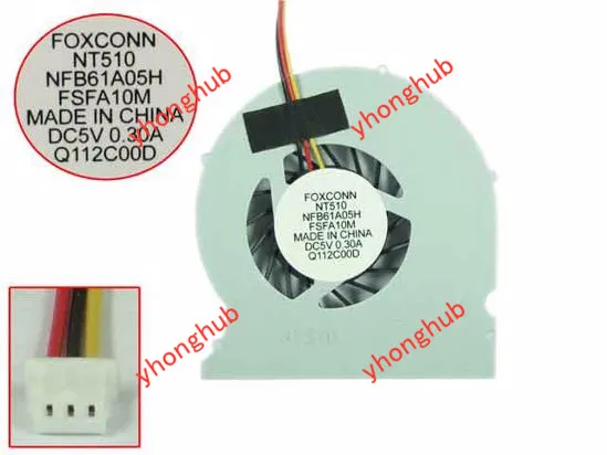 Foxconn NFB61A05H F1FA1 NT510 DC 5V 0.3A 3 жильный Сервер вентилятор охлаждения|Кулеры и системы