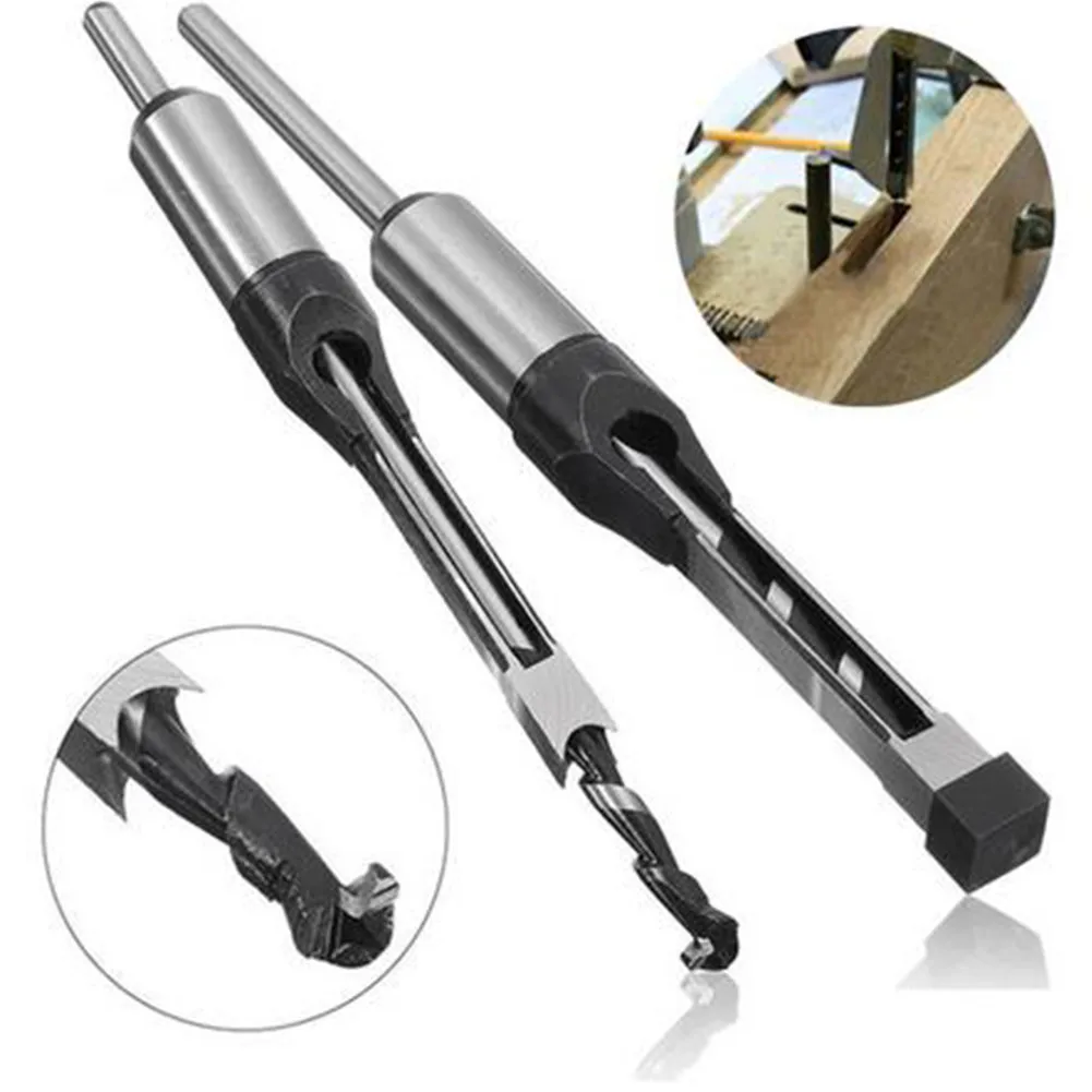

1/4'' 5/16'' 3/8'' 1/2'' Woodworking Square Hole Drill Square Tenon Drill Kit 6.4-12.7mm Suitable For For Woodworking Drills