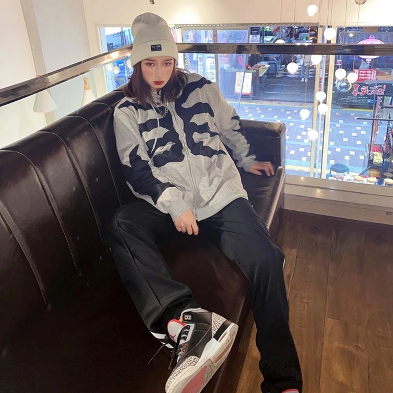 Куртка мужская с капюшоном в стиле хип-хоп Свитшот асимметричного покроя