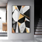 Современная Абстрактная черная Золотая Картина на холсте геометрический постер печать настенные картины для гостиной спальни нордический домашний декор