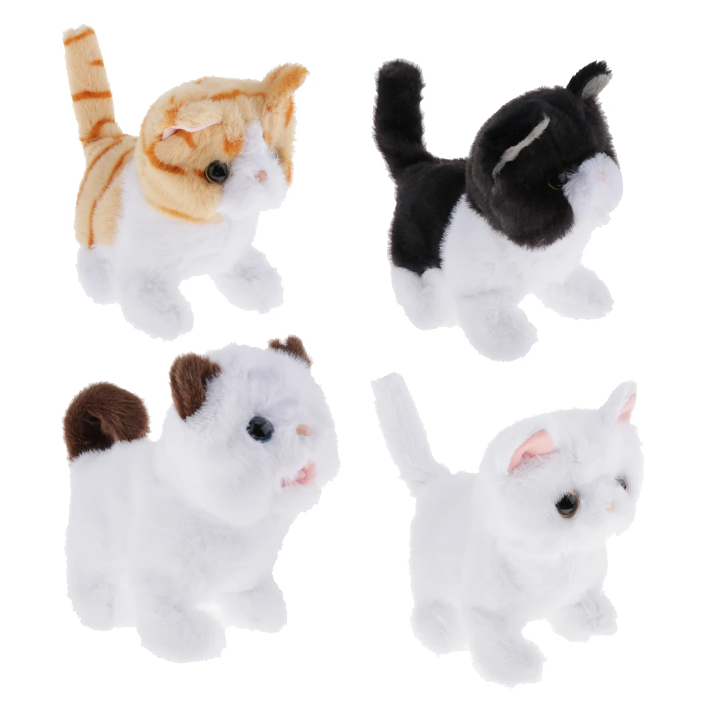 

Interactive Cat Electronic Toys Pet Walking Miaow Kids Children Plush Toy