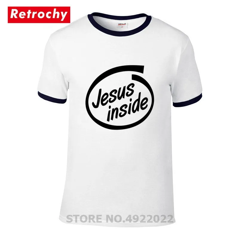 Jesus Inside Circle Faith Christ T Shirt Men's Brand Religious Christian T-Shirt God is Love Wonderful Team Male Tshirt | Мужская
