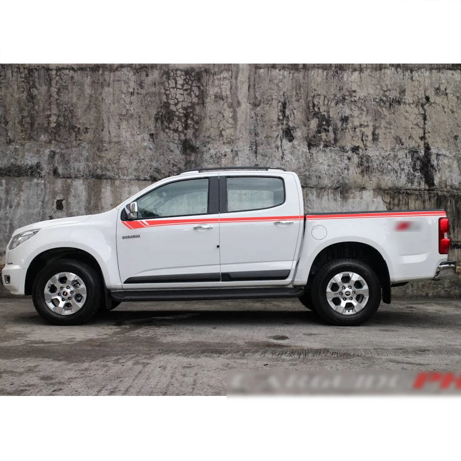 free shipping 2pcs stripe pickup cool car graphic Vinyl sticker fit for Chevrolet/Holden colorado 2012