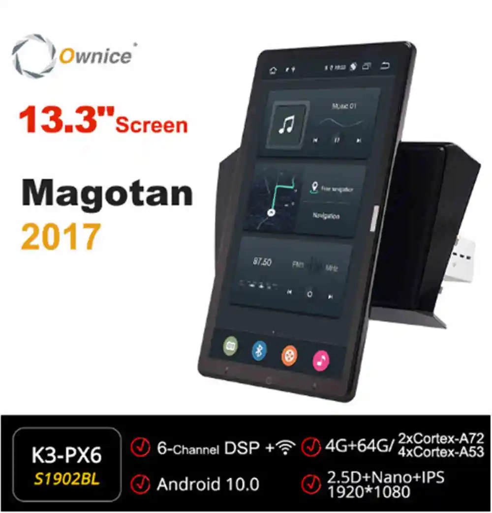 

1920*1080 Android 10.0 Car Radio forVW Magotan 2017 Multimedia Video Audio GPS Player head Unit Auto 13.3 Inch Rotatable