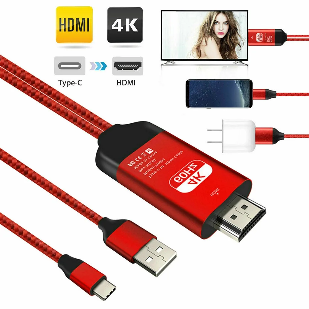 Кабель адаптер Ouhaobin Type C USB HDMI HDTV 4K для Samsung Note10/Note10 + телевизора монитора|Кабели HDMI|