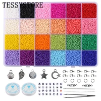 tessystore 2mm glass seed beads box set with tools alphabet beads for jewelry making bracelet rings diy accessories jewelry kit