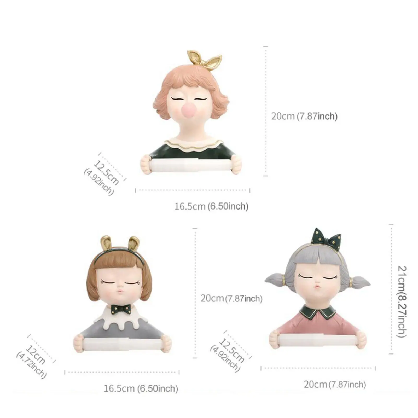 

Cute Girl Toilet Paper Roll Holder, Resin Toilet Paper Holder Wall Mount, Tissue Rack Storage Organizer for Bathroom Toilet