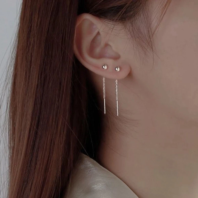

Women Sweet Gold Color Long Tassel Drop Earrings For Dangle Hanging Brincos Party Piercing Daily Fashion Jewelry Gift bijoux