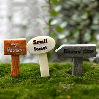 resin crafts sign board miniatures fairy garden moss micro landscapethere is a forest indicator road sign doll diy assembled