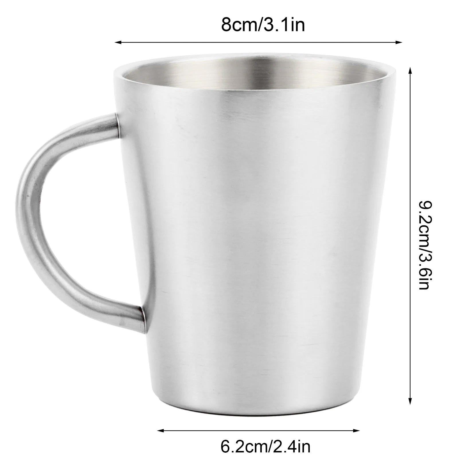 Кружка портативная 300 мл матовая нержавеющая сталь с двойными стенками