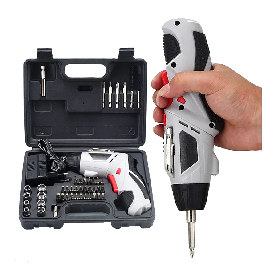 45 шт. комбо 4 8 В Беспроводная электрическая дрель Srewdriver Бытовая перезаряжаемая