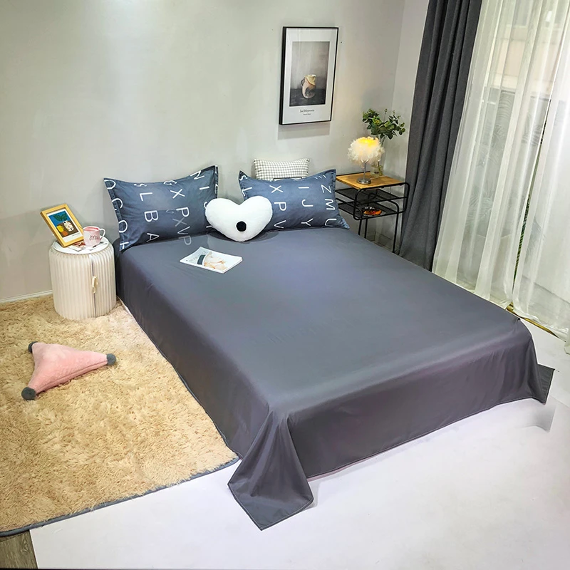 Home Textile Grey Letters Family Child Bedding Set 3-4pcs Single Full Queen King Size Duvet Cover Bed Sheet Pillowcase | Дом и сад