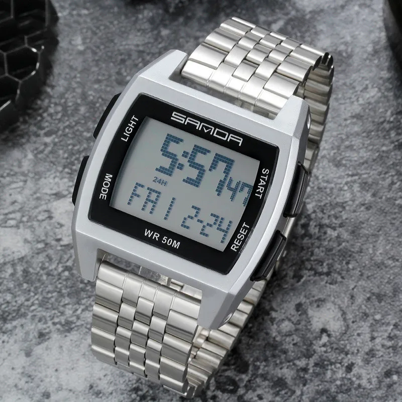 

New Popolar Brand Men's Gold Watch Military Sports LED Digital Watches for Men Fashion Steel Waterproof Clock Relogio Masculino