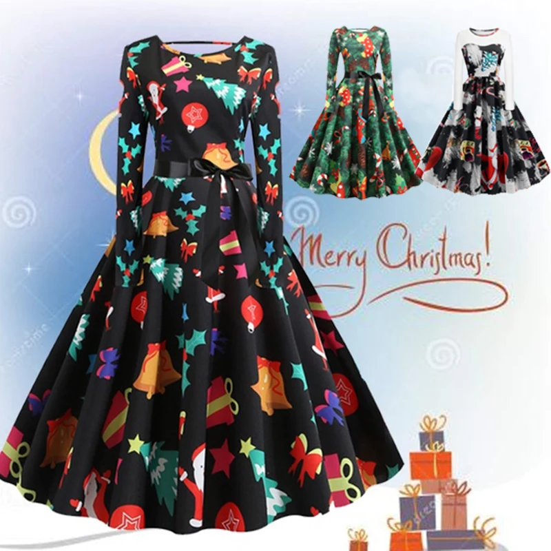 Mery Christmans платья женские с длинным рукавом плюс размер вечерние Элегантное