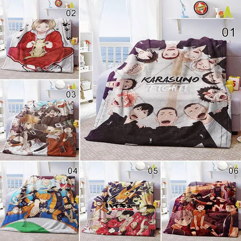 Аниме Haikyuu Одеяло Фланелевая пижама с принтом Спальня стеганное одеяло для