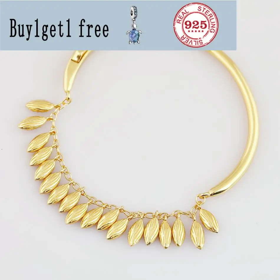 

925 Sterling Silver Bangle Shine Floating Grains On A Chain Arc Over pan Bracelet Bangle Fit Bead Charm Diy Europe Jewelry