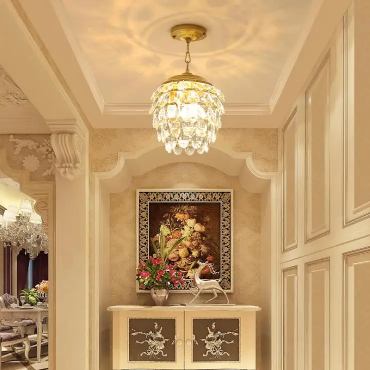 Американского маленькая Хрустальная люстра светильник ing для Спальня КАБИНЕТ